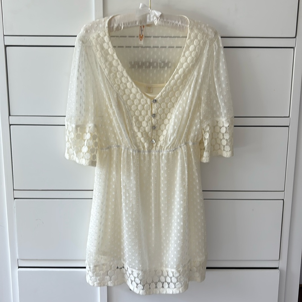 Sheer Lace Chemise with Camisole Size Medium